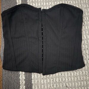 Black Strapless Corset Top